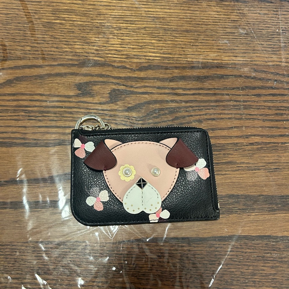 Card wallet with key ring.